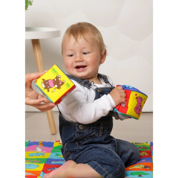 Набір м'яких кубиків 3в1 Масік Перші тварини, 18 шт. (МС 090601-16) - Pampik - 12