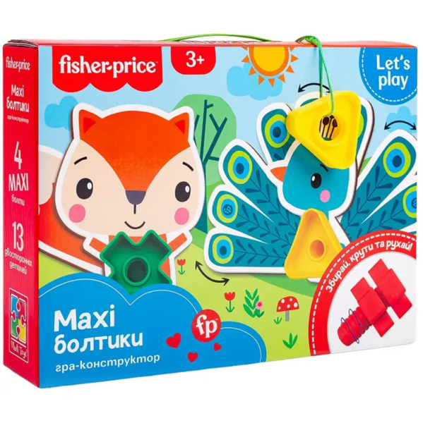 Ігра-конструктор Vladi Toys Fisher-Price Maxi-болтики, укр. мова (VT2905-23) - Pampik