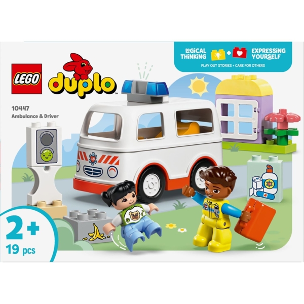 Конструктор LEGO DUPLO Town Швидка допомога та водій, 19 деталей (10447) - Pampik