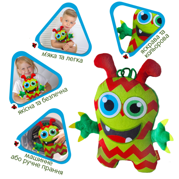 М'яка іграшка Масік Монстрик, зелений (МС 090102-07) - Pampik - 6