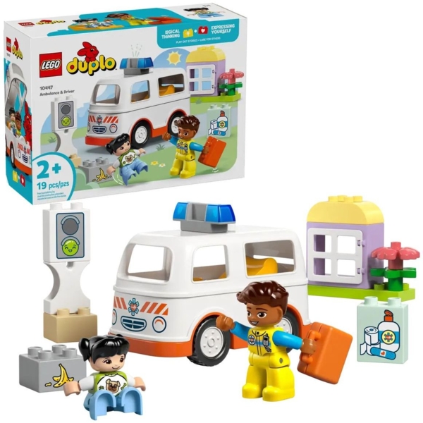 Конструктор LEGO DUPLO Town Швидка допомога та водій, 19 деталей (10447) - Pampik - 2