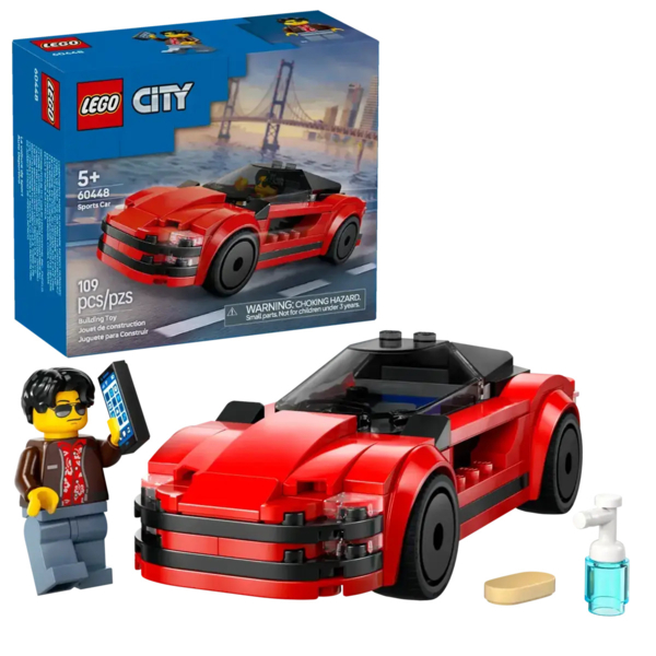 Конструктор LEGO City Красный спортивный автомобиль, 109 деталей (60448) - Pampik - 3