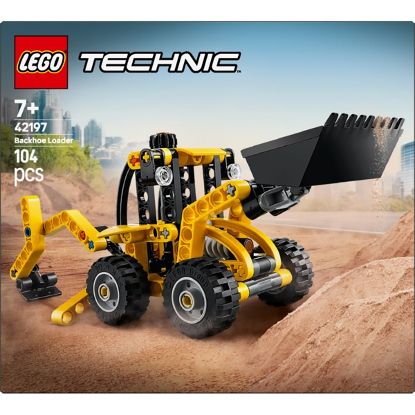 Конструктор LEGO Technic Екскаватор-навантажувач, 104 деталі (42197) - Pampik