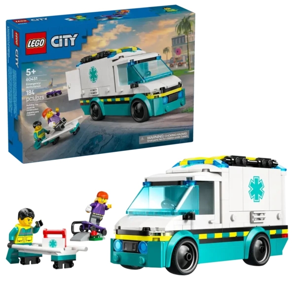 Конструктор LEGO City Швидка допомога, 184 деталі (60451) - Pampik - 3