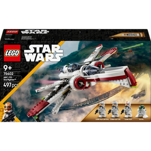 Конструктор LEGO Star Wars Зоряний винищувач ARC-170, 497 деталей (75402) - Pampik