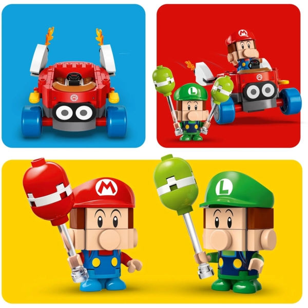Конструктор Lego Super Mario Kart Baby Mario vs. Baby Luigi, 321 деталь (72034) - Pampik - 8