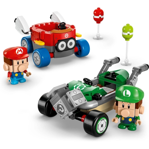 Конструктор Lego Super Mario Kart Baby Mario vs. Baby Luigi, 321 деталь (72034) - Pampik - 4