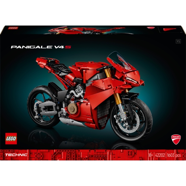 Конструктор LEGO Technic Мотоцикл Ducati Panigale V4 S, 1603 деталі (42202) - Pampik