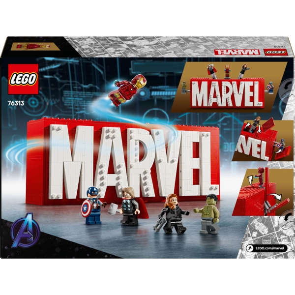 Конструктор LEGO Super Heroes Логотип і мініфігурки Marvel, 931 деталь (76313) - Pampik - 2