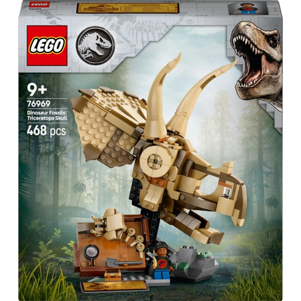 Конструктор LEGO Jurassic World Скам'янілості динозаврів: череп трицератопса, 468 деталей (76969) - Pampik