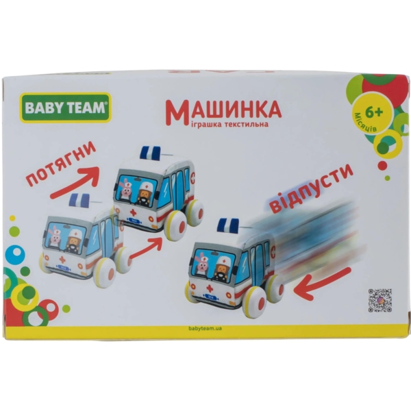 Игрушка текстильная Baby Team Машинка Скорая помощь (8420) - Pampik - 6