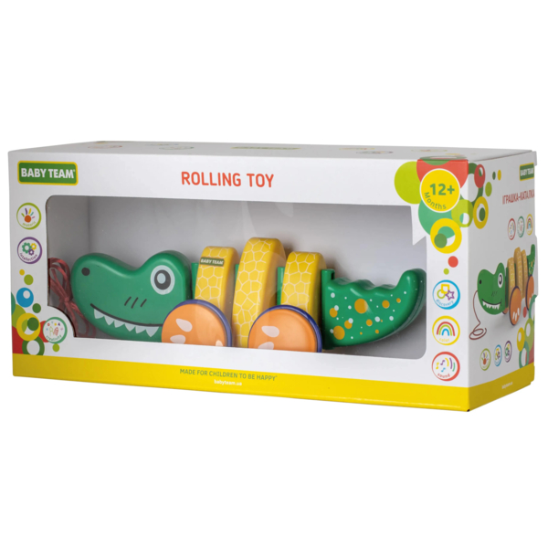 Іграшка-каталка Baby Team Крокодил, зелений (8664) - Pampik - 4
