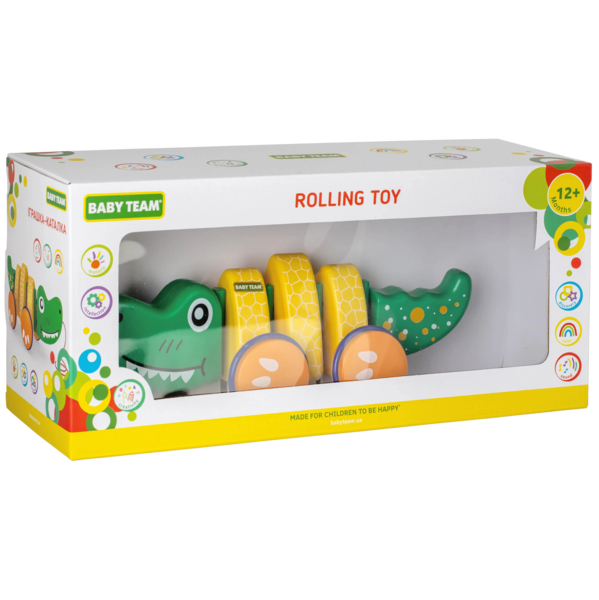 Іграшка-каталка Baby Team Крокодил, зелений (8664) - Pampik - 5