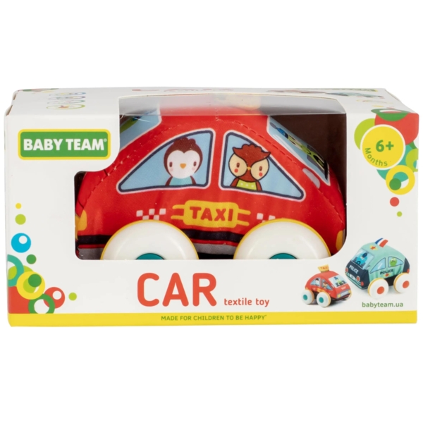 Игрушка текстильная Baby Team Машинка Такси (8420) - Pampik - 3