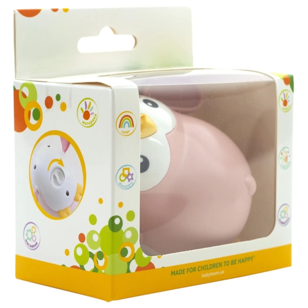 Іграшка для ванни Baby Team Пінгвін (9042_рожевий) - Pampik - 4
