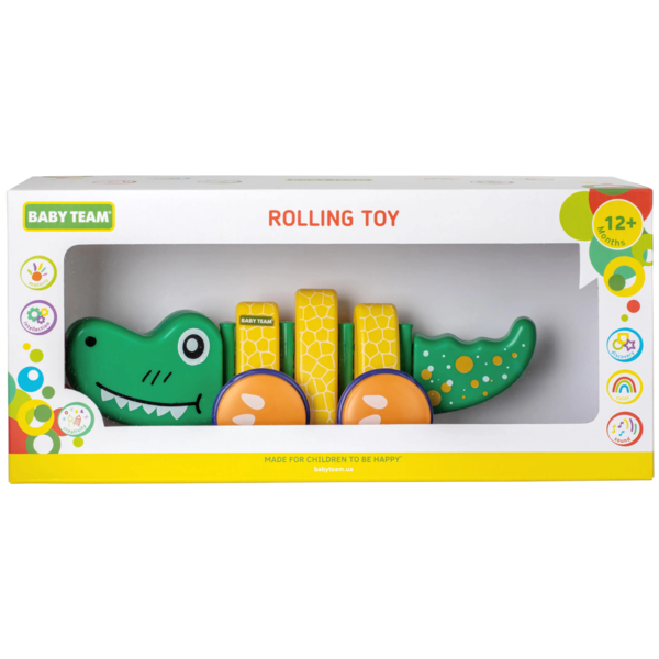 Іграшка-каталка Baby Team Крокодил, зелений (8664) - Pampik - 3