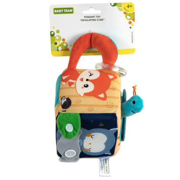 Игрушка-подвеска Baby Team Развивающий кубик (8570_сафари) - Pampik - 5