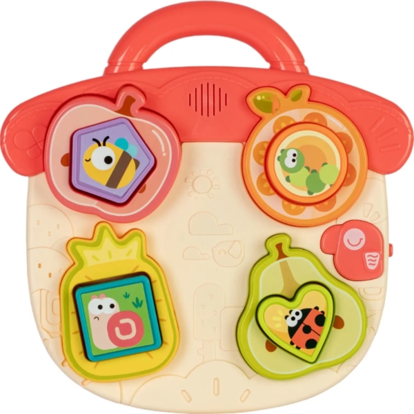 Іграшка музична Baby Team Пазл-сортер Фрукти, рожевий (8648_фрукти рожевий) - Pampik