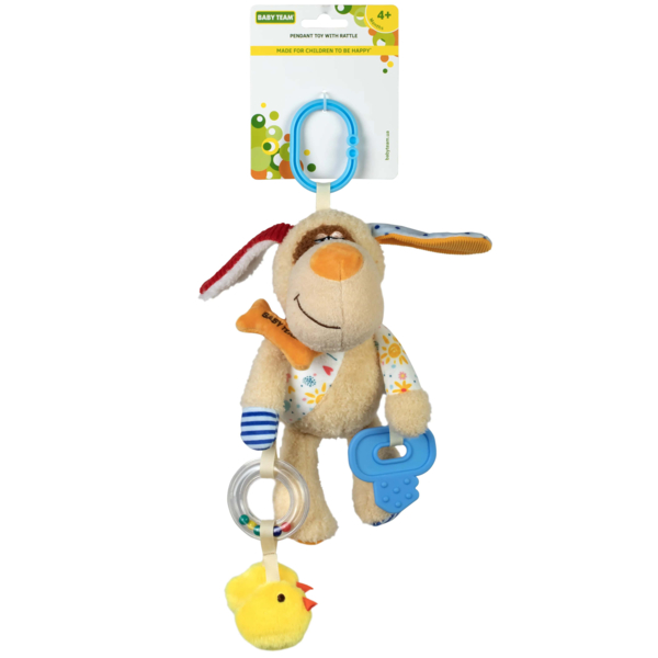 Іграшка-підвіска Baby Team з брязкальцем Песик (8537_песик) - Pampik - 2
