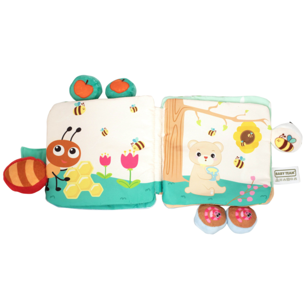 Текстильна іграшка-книжка Baby Team з брязкальцем (8721) - Pampik - 5