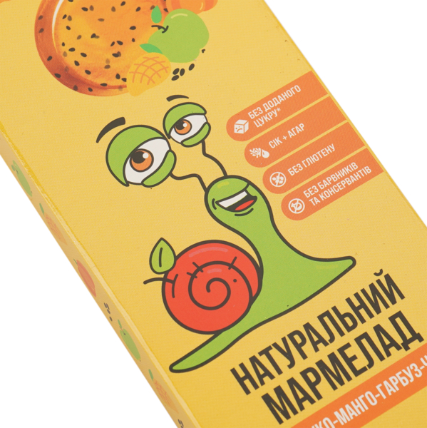 Натуральний мармелад Bob Snail Яблуко-Манго-Гарбуз-Чіа, 27 г - Pampik - 3