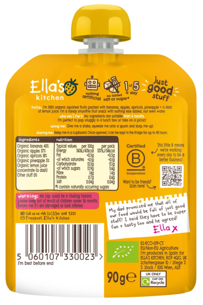 Смузі фруктове Ella's kitchen The Yellow One, 90 г - Pampik - 2