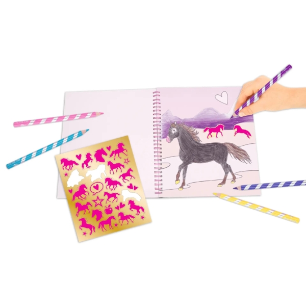 Альбом для розфарбовування з паєтками Motto A/S Miss Melody (411163) - Pampik - 4