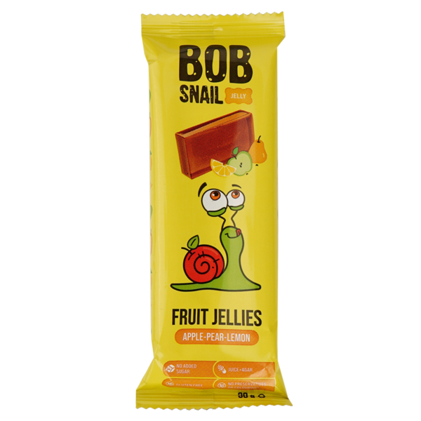 Натуральний мармелад Bob Snail Яблоко-Груша-Лимон, 38 г - Pampik