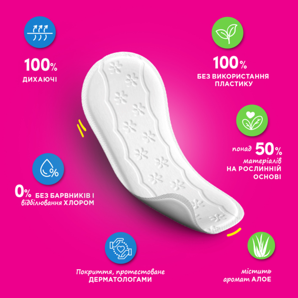 Прокладки жіночі щоденнi CAREFREE® Cotton Feel Aloe, 20 шт. - Pampik - 4
