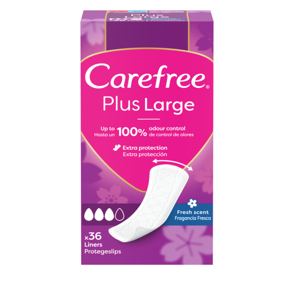 Прокладки жіночі щоденнi CAREFREE® Large Fresh plus, 36 шт. - Pampik