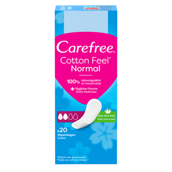 Прокладки жіночі щоденнi CAREFREE® Cotton Feel Aloe, 20 шт. - Pampik
