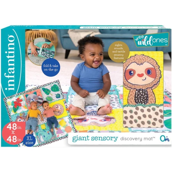 Развивающий коврик Infantino Discovery с игровыми элементами, 121х121 см (313037) - Pampik