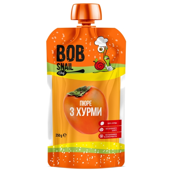 Пюре фруктовое Bob Snail Хурма, пастеризованное, 250 г - Pampik