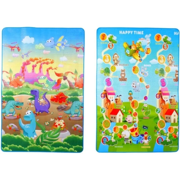 Дитячий двосторонній термокилимок Lindo Діно, 180х120 см (F1011) - Pampik
