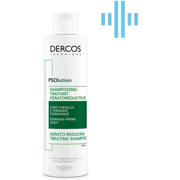 Кератолітичний шампунь Vichy Dercos PSOlution Kerato-Reducing Treating Shampoo для шкіри голови з проявами лущення та свербіння, 200 мл - Pampik - 2