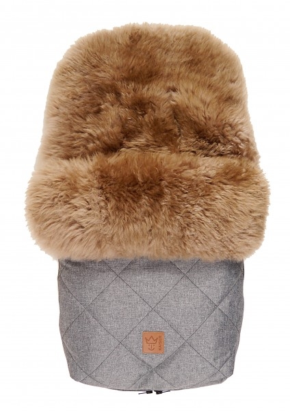 Конверт Kaiser Nelly, из натуральной овчины, серый с коричневым (6545270) - Pampik