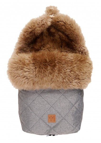 Конверт Kaiser Nelly, из натуральной овчины, серый с коричневым (6545270) - Pampik - 2