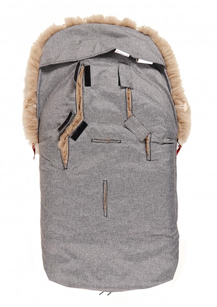 Конверт Kaiser Nelly, из натуральной овчины, серый с коричневым (6545270) - Pampik - 8