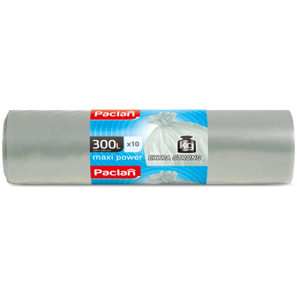 Пакети для сміття Paclan Maxi Power LDPE, 300 л, 10 шт., білий - Pampik