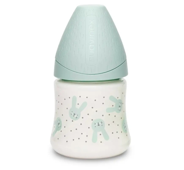 Пляшка для годування Suavinex Hygge Затишні історії Зайчика, 150 мл, бірюзовий (306667) - Pampik
