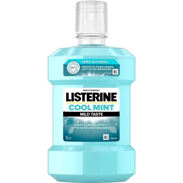 Ополіскувач для ротової порожнини Listerine Свіжа М'ята М'який смак, 1 л - Pampik