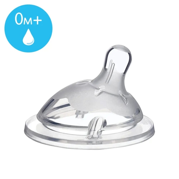 Соска силиконовая Chicco Natural Feeling, медленный поток, 0м+, 1 шт. (81011.10) - Pampik - 2