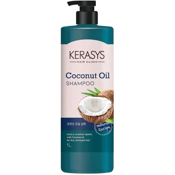Шампунь для ухода за сухими волосами Kerasys Coconut Oil Shampoo For Dry Hair с кокосовым маслом, 1 л - Pampik