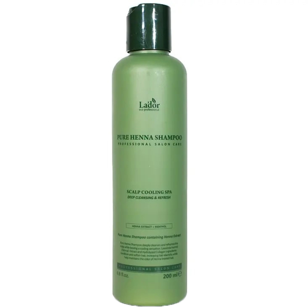 Шампунь з хною проти випадіння волосся La'dor Pure Henna Shampoo, 200 мл - Pampik