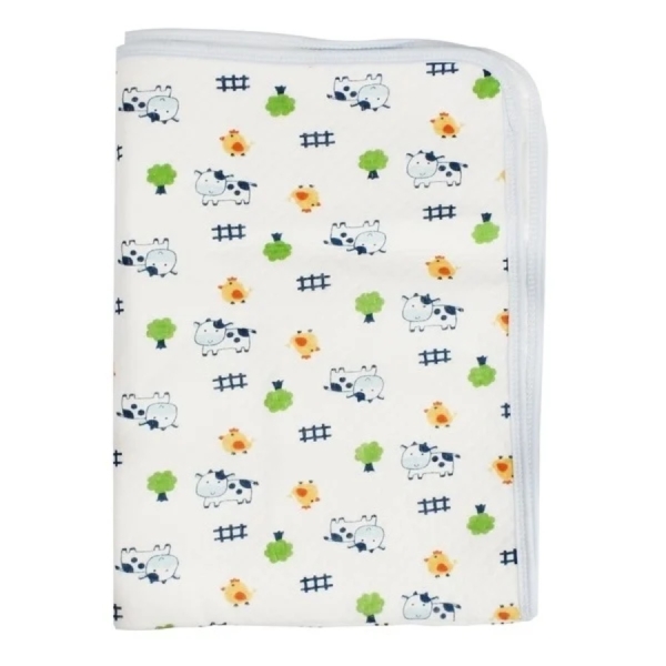 Багаторазова непромокальна пелюшка Курносики, 70х50 см, білий з блакитним (7140) - Pampik