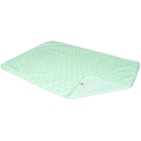 Багаторазова непромокальна пелюшка Еко Пупс Eco Cotton Зірки, 70х50 см, м'ятний (EPG10N-5070zk) - Pampik