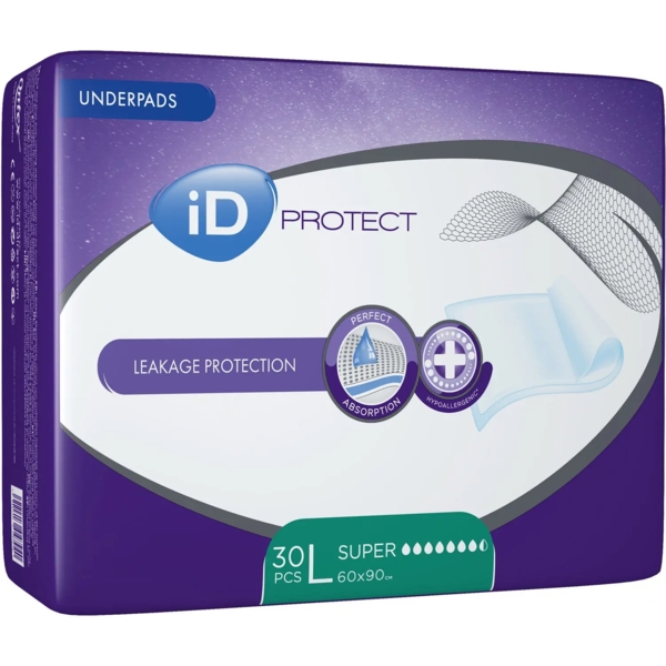 Одноразові гігієнічні пелюшки iD Protect Expert Super, 90x60 см, 30 шт. - Pampik - 2