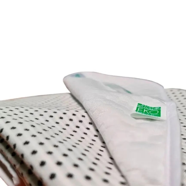 Багаторазова непромокальна пелюшка Еко Пупс Soft Touch Premium Black Point, 90х65 см, білий - Pampik - 2