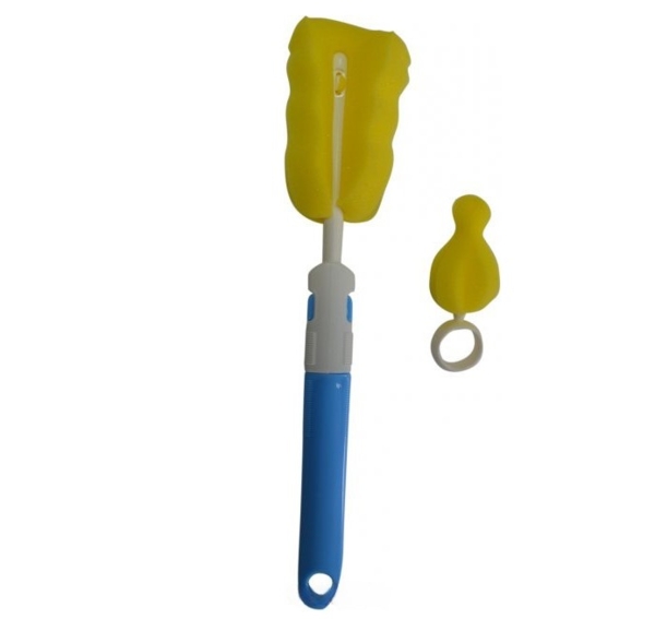 Щітка для миття пляшечок і сосок Курносики, поролонова, блакитний (7095 блак) - Pampik