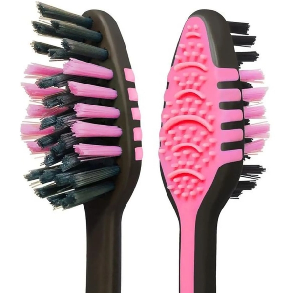 Зубна щітка Colgate Зигзаг Вугілля деревне, середньої жорсткості, рожевий - Pampik - 4